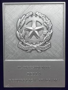 Presidente della Repubblica Italiana - targa argento per Academia Sodalitas Ecelinorum associazione storico culturale