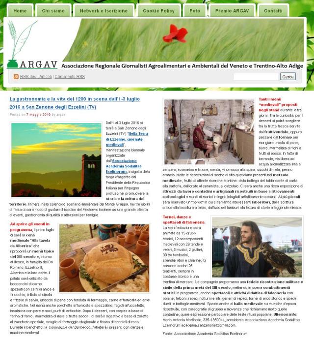 ARGAV articolo  7 maggio 2016 - nella terra di ezzelino